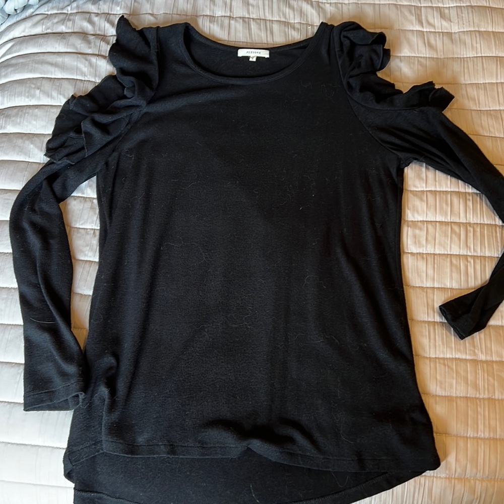 Cold shoulder black top